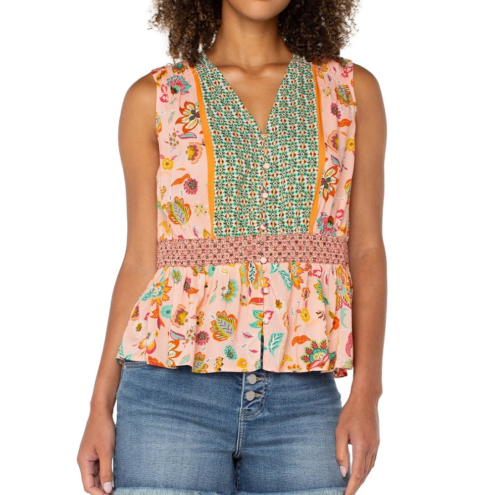 Boho Chic Floral print Sleeveless Hippie Top